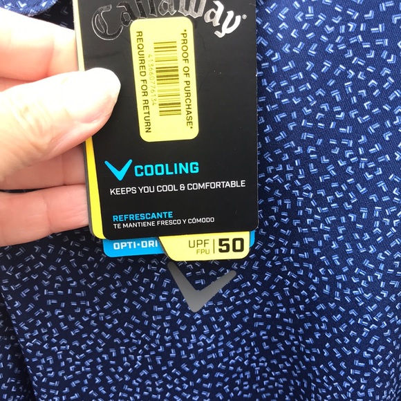 Callaway V Cooling Shirt Men L UPF 50 Opti dry NWT - Picture 4 of 6